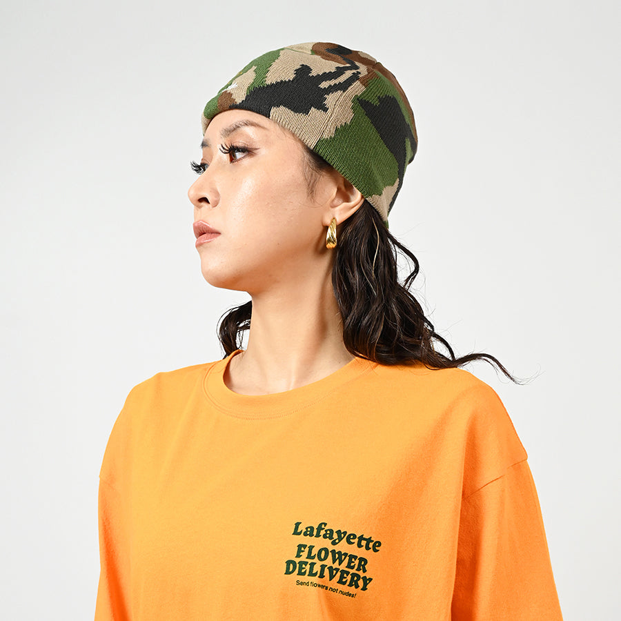 LFYT ビーニー ウッドランドカモ 女性モデル着用