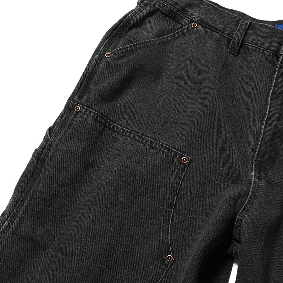LFYT BLACK DENIM PAINTER PANTS デニム ペインターパンツ ブラック 太もも当て布詳細 LA261102