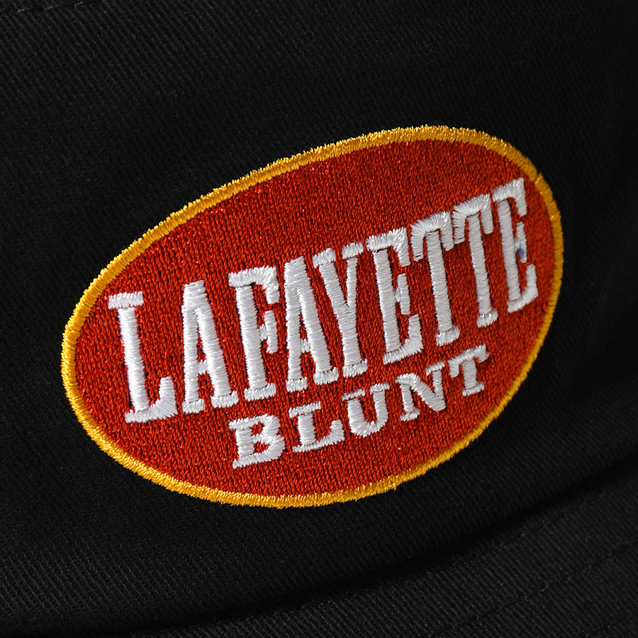 LFYT（エルエフワイティー）BLUNT BUCKET HAT ブラック ワッペンロゴ刺繍 LS261407