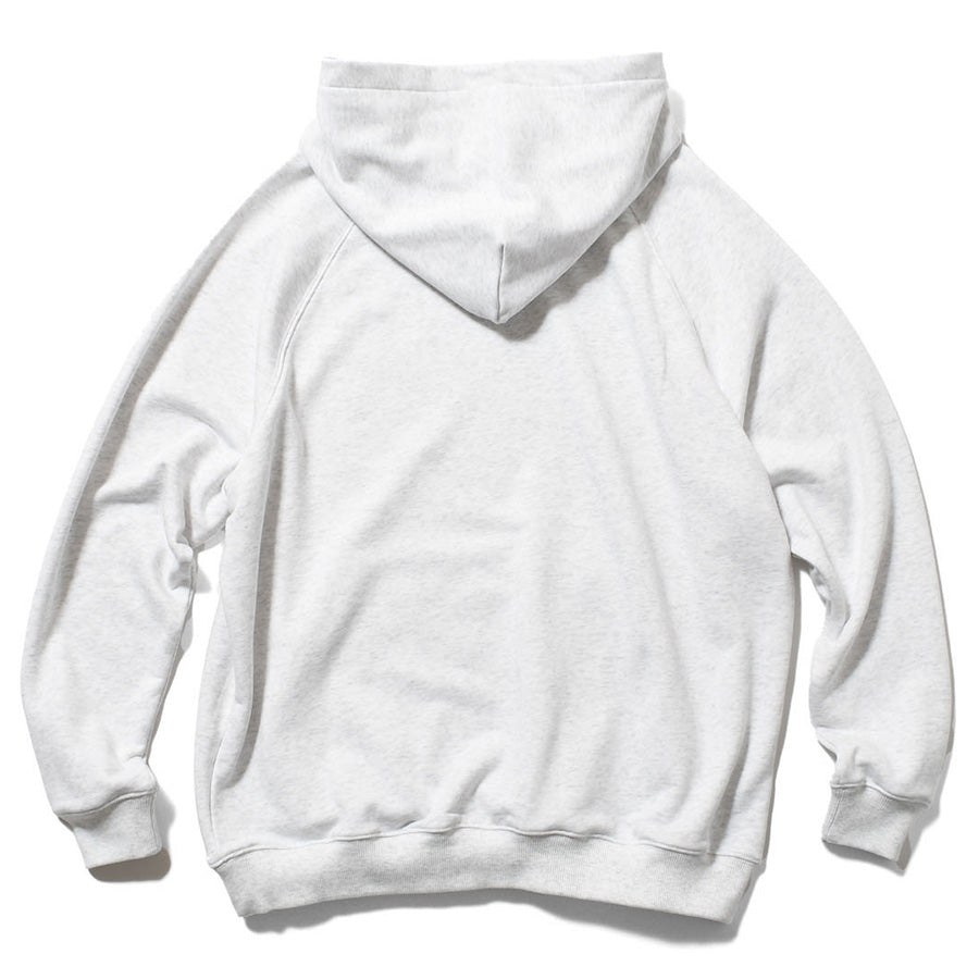LFYT BOX LOGO HOODIE スウェット パーカー ヘザーグレー 背面 平置き LA260501