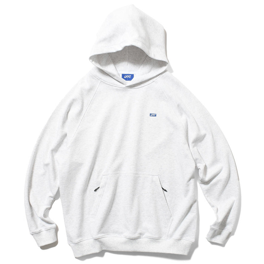 LFYT BOX LOGO HOODIE スウェット パーカー ヘザーグレー 正面 平置き LA260501