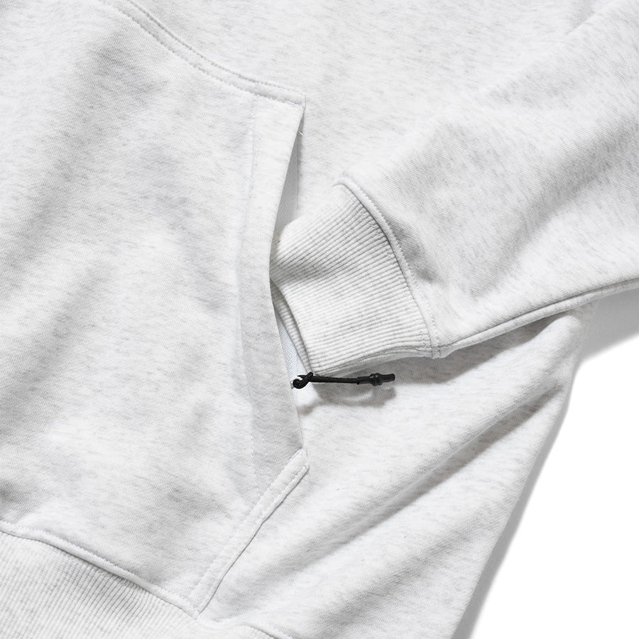 LFYT BOX LOGO HOODIE スウェット パーカー ヘザーグレー ジッパー付きカンガルーポケット 袖リブ詳細 LA260501