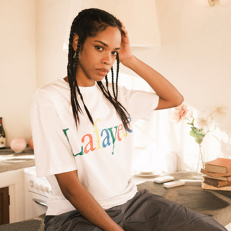 LFYT DIGITAL ICON TEE ホワイト レディース着用イメージ