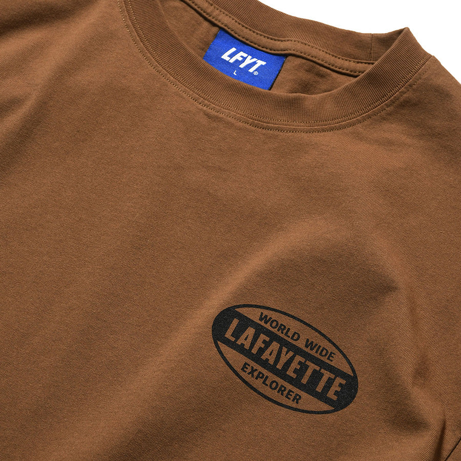 LFYT ブラウン 左胸ロゴ 染み込みプリント