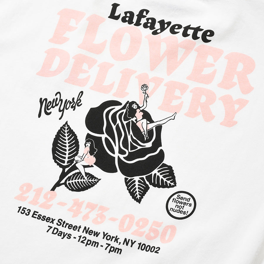 LFYT FLOWER DELIVERY TEE ホワイト バックプリント詳細