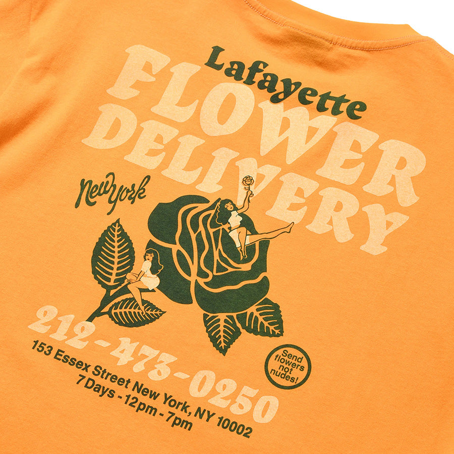 LFYT FLOWER DELIVERY TEE イエロー バックプリント詳細