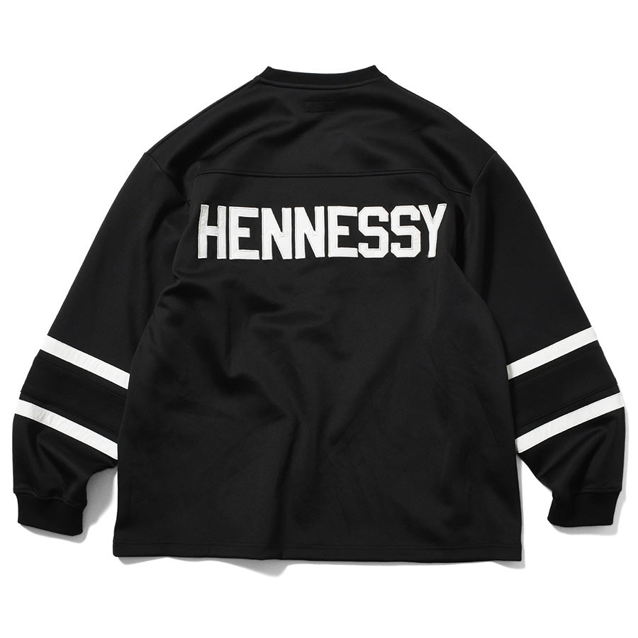 LFYT HENNY FOOTBALL JERSEY フットボールジャージ ブラック 背面 平置き LA260202