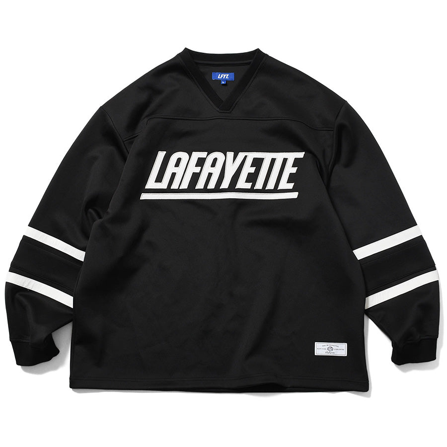 LFYT HENNY FOOTBALL JERSEY フットボールジャージ ブラック 正面 平置き LA260202