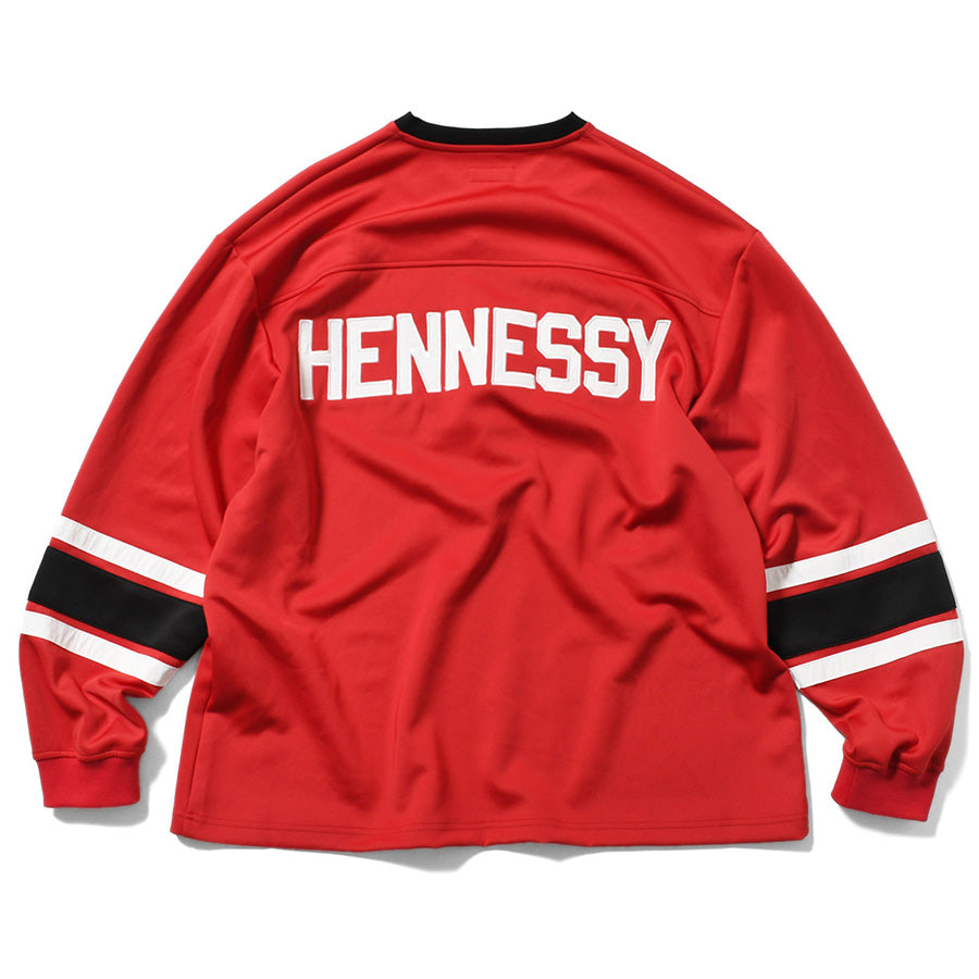 LFYT HENNY FOOTBALL JERSEY フットボールジャージ レッド 背面 平置き LA260202