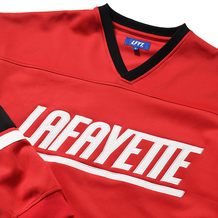 LFYT HENNY FOOTBALL JERSEY フットボールジャージ レッド フロント LAFAYETTEロゴプリント LA260202