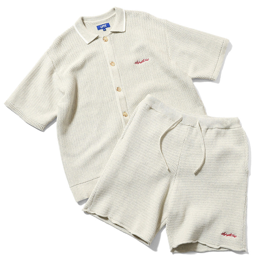 LFYT ニットシャツ アイボリー セットアップ 平置き