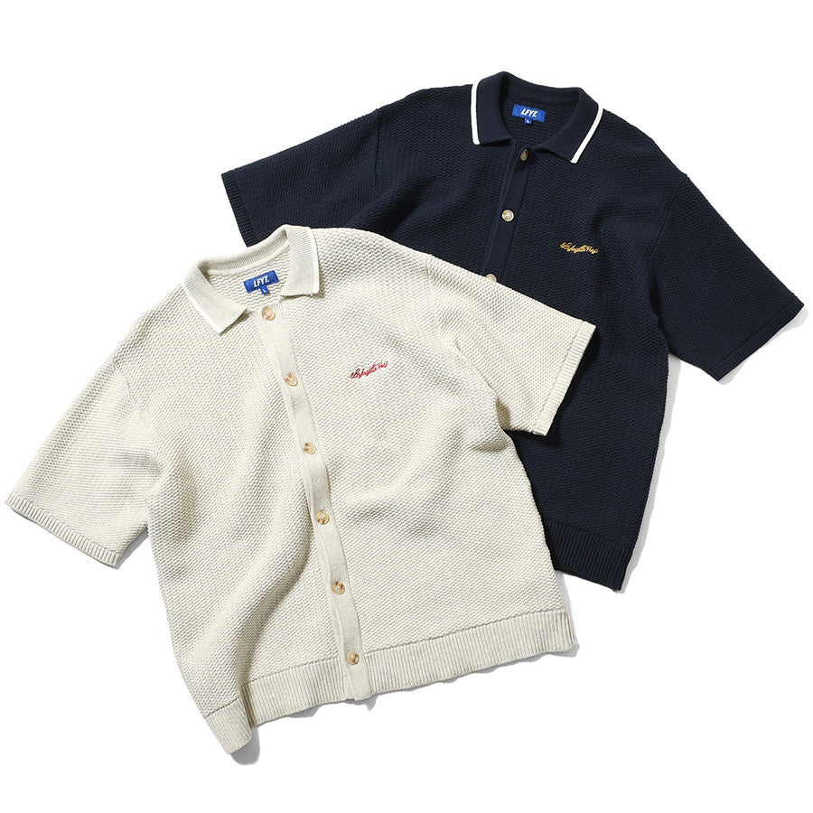 LFYT ニットシャツ 2色展開 ネイビー アイボリー