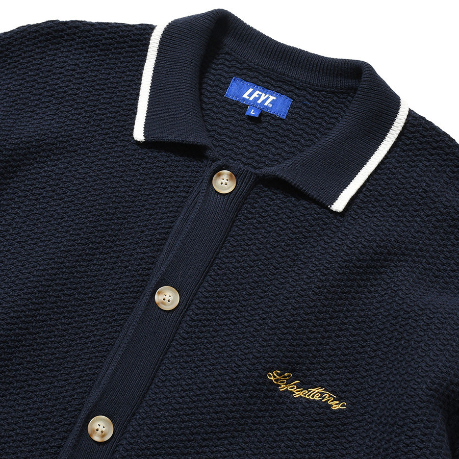 LFYT ニットシャツ ネイビー フロントディテール