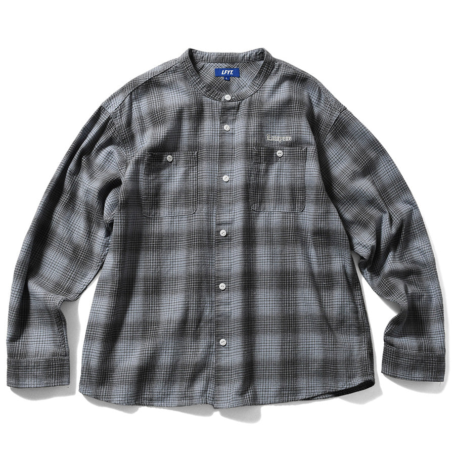 LFYT ( エルエフワイティー ) NEP TWILL CHECK BAND COLLAR SHIRT バンドカラーシャツ