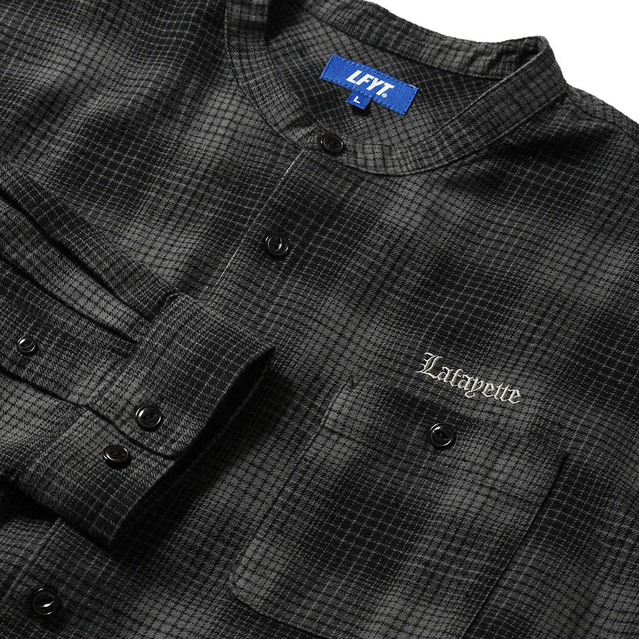 LFYT ( エルエフワイティー ) NEP TWILL CHECK BAND COLLAR SHIRT バンドカラーシャツ