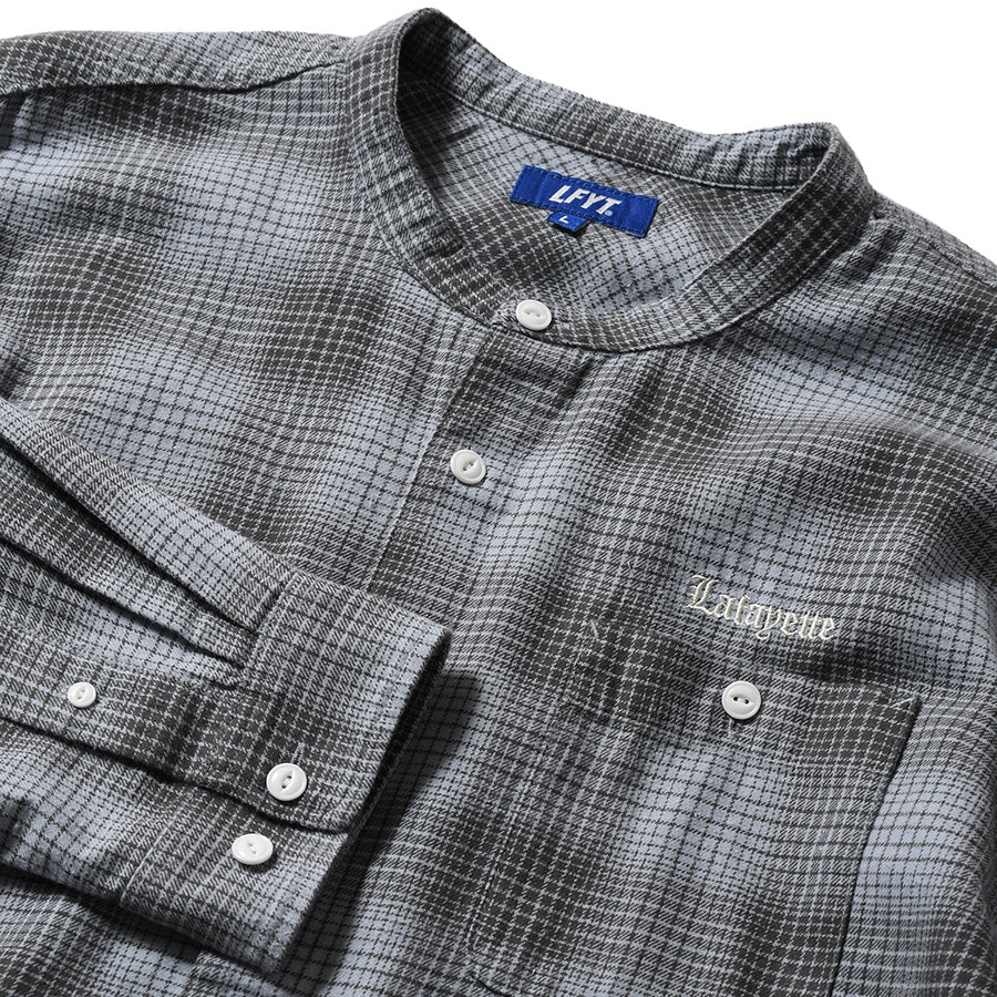LFYT ( エルエフワイティー ) NEP TWILL CHECK BAND COLLAR SHIRT バンドカラーシャツ