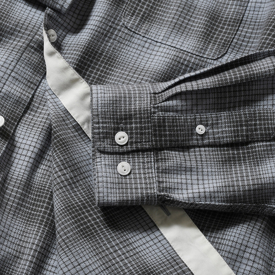 LFYT ( エルエフワイティー ) NEP TWILL CHECK BAND COLLAR SHIRT バンドカラーシャツ