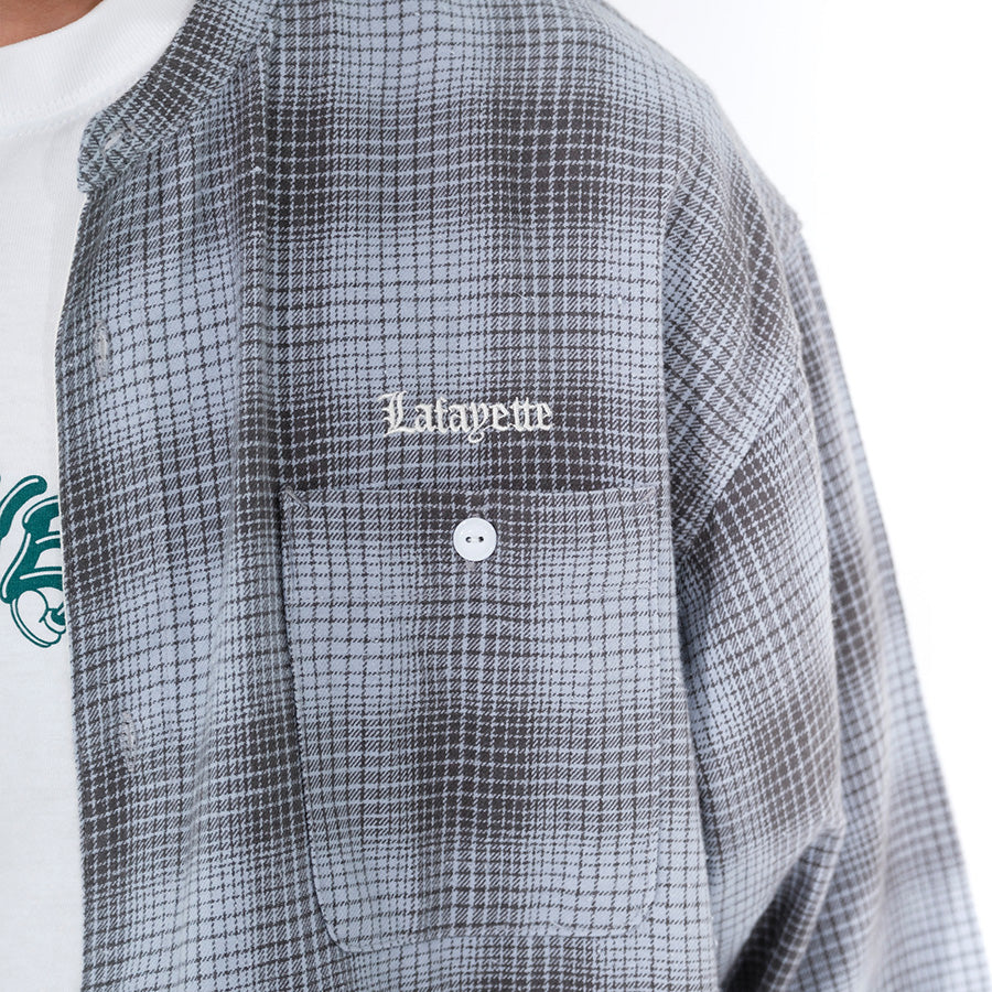 LFYT ( エルエフワイティー ) NEP TWILL CHECK BAND COLLAR SHIRT バンドカラーシャツ