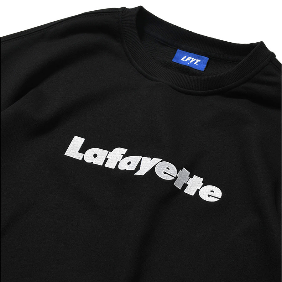 LFYT Lafayette LOGO CREW SWEAT クルースウェット ブラック フロント上部 ロゴ刺繍 LA260701