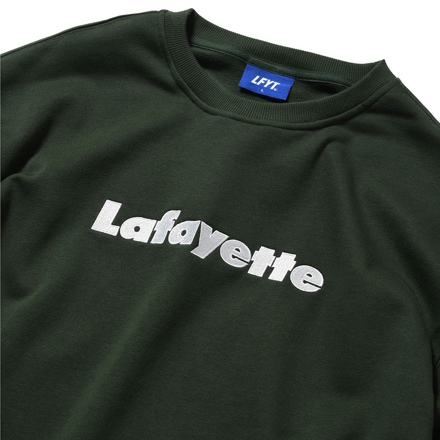 LFYT Lafayette LOGO CREW SWEAT クルースウェット ダークグリーン フロント上部 ロゴ刺繍 LA260701