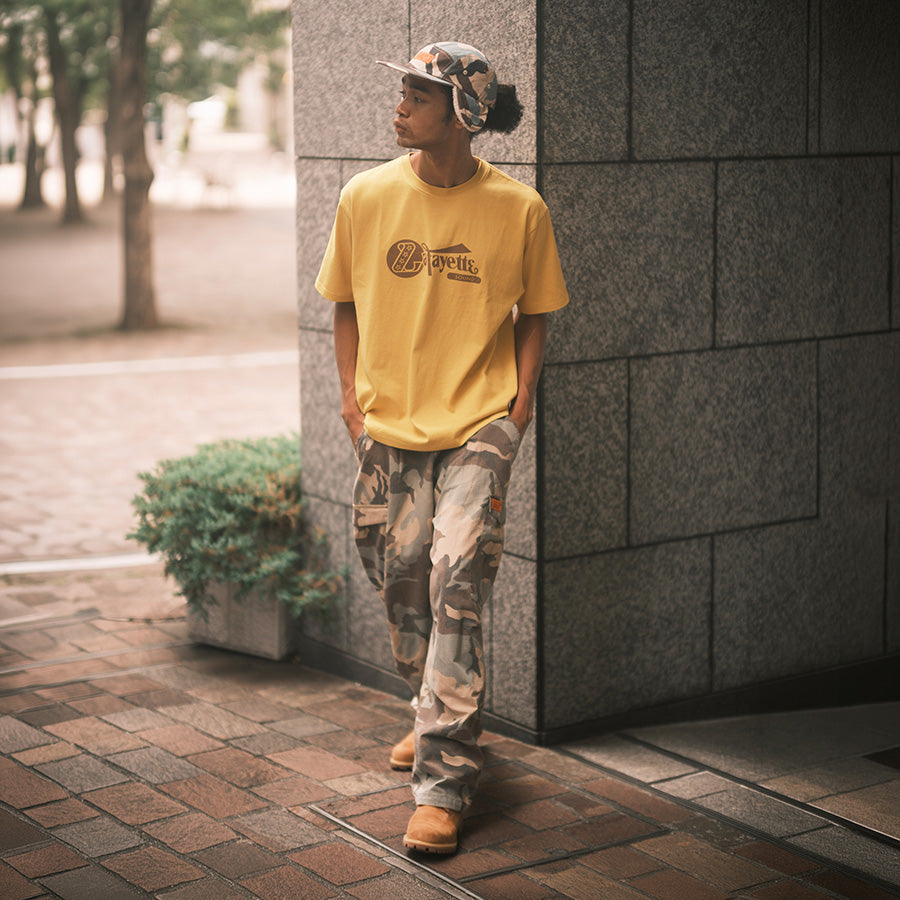 LFYT Lafayette SOUND TEE Tシャツ イエロー モデル着用 全身 LA260103