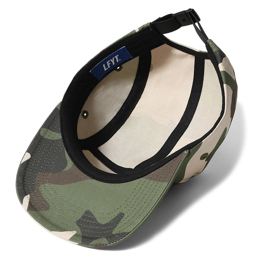 LFYT LOGO CAMP CAP ウッドランドカモ 内部構造
