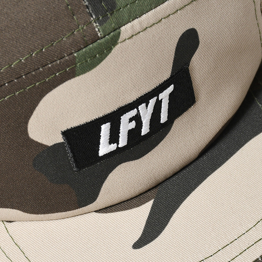 LFYT LOGO CAMP CAP ウッドランドカモ ボックスロゴ刺繍