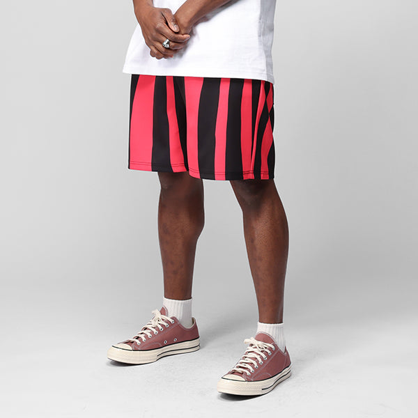 Distorted Stripe Mesh Shorts