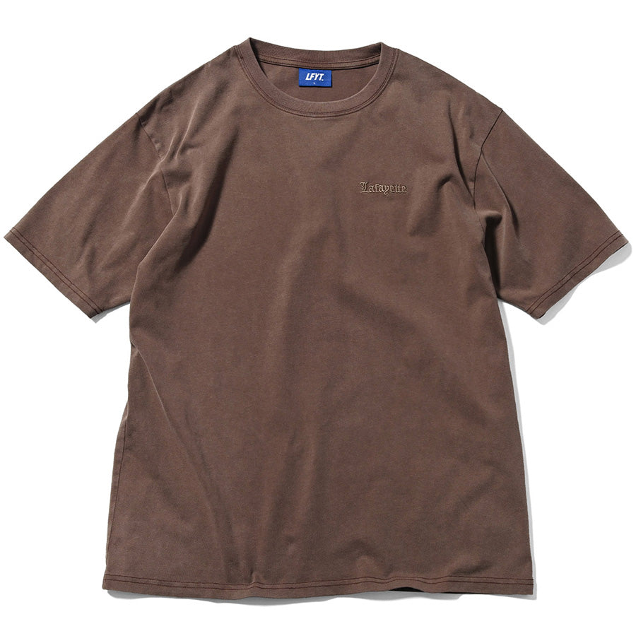 ダークブラウン Tシャツ LIFE. SAINT LFYT ( エルエフワイティー ) OLD ENGLISH LOGO PIGMENT DYED