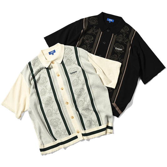 LFYT ( エルエフワイティー ) ROSE SUMMER KNIT SHIRT サマーニットシャツ