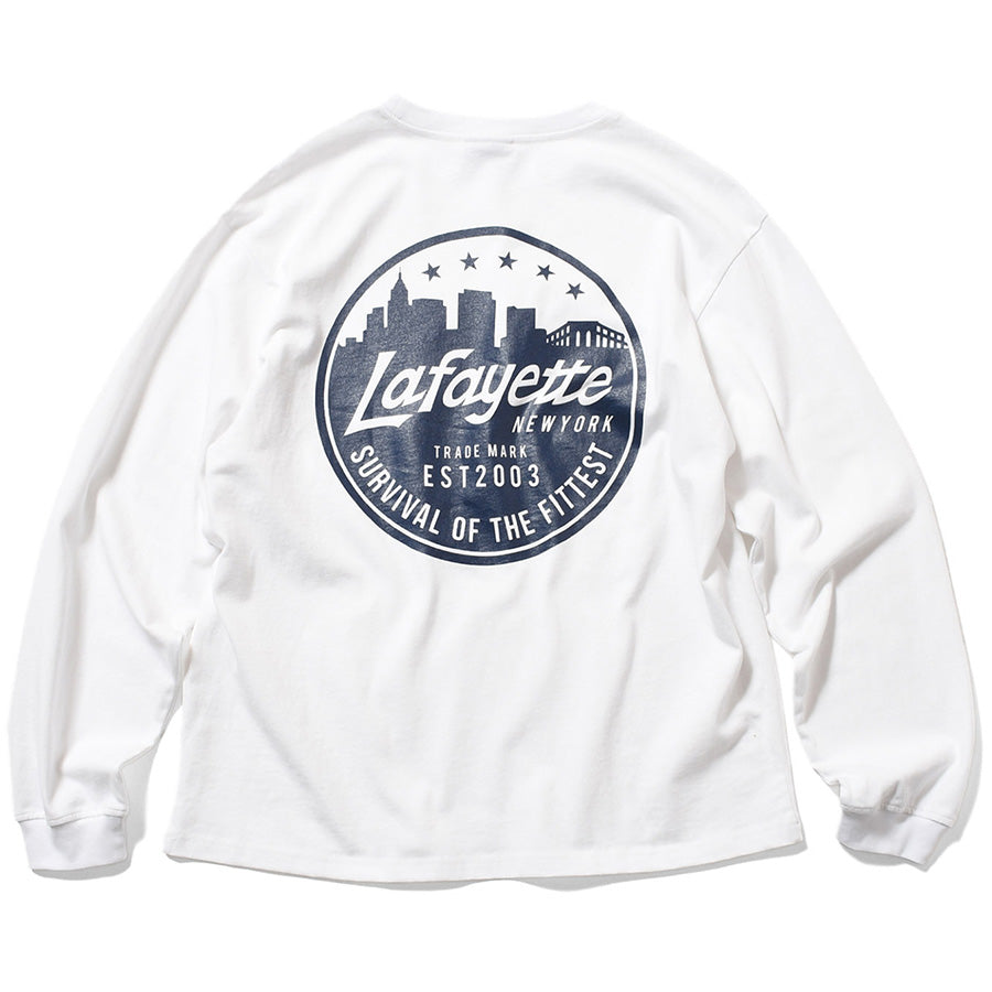 LFYT METRO SKYLINE L/S TEE ロングスリーブTシャツ ホワイト 背面 平置き LA260104