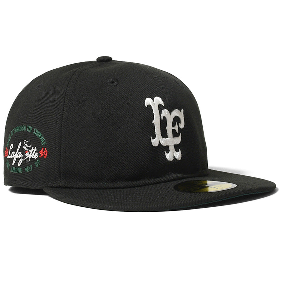 LFYT × NEW ERA LF LOGO 59FIFTY FITTED CAP PANTHER キャップ ブラック 右斜め LA261405