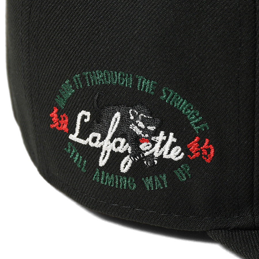 LFYT × NEW ERA LF LOGO 59FIFTY FITTED CAP PANTHER キャップ ブラック サイド パンサー刺繍アップ LA261405