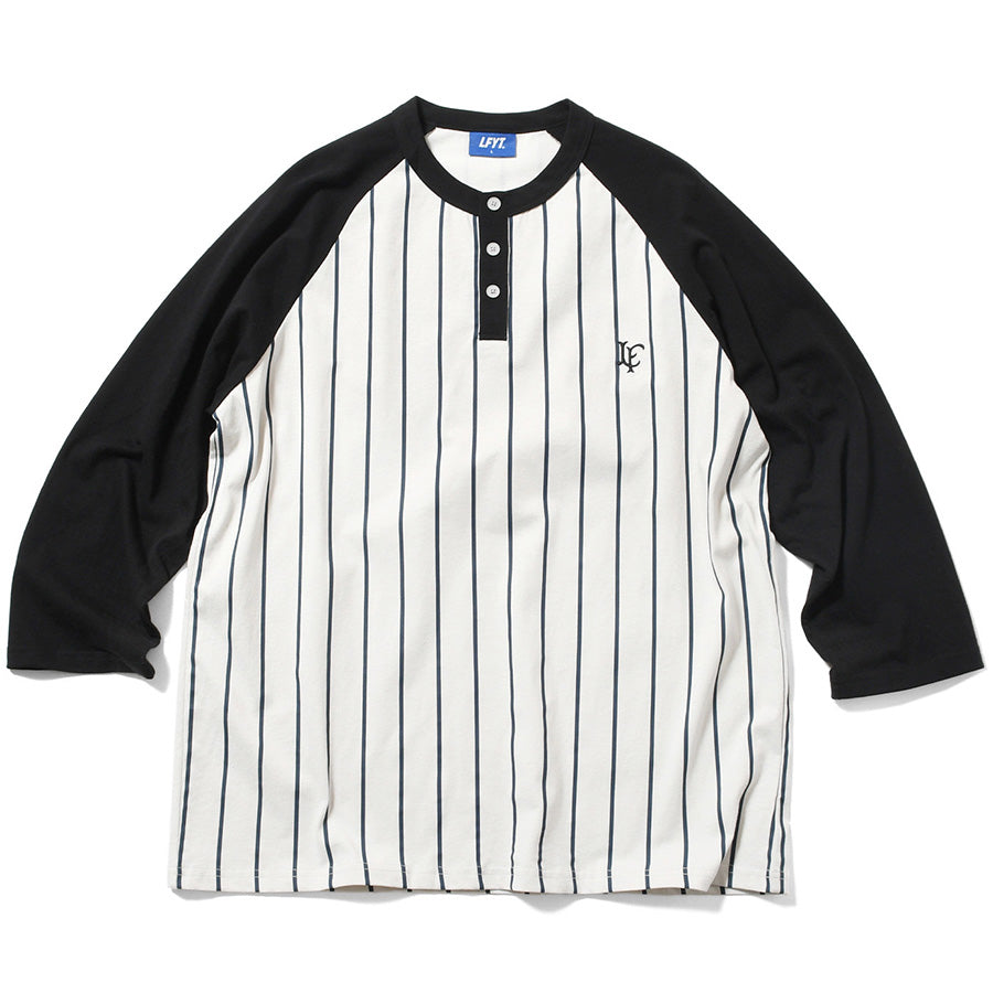 LFYT ラグランTシャツ ホワイト ピンストライプ 正面