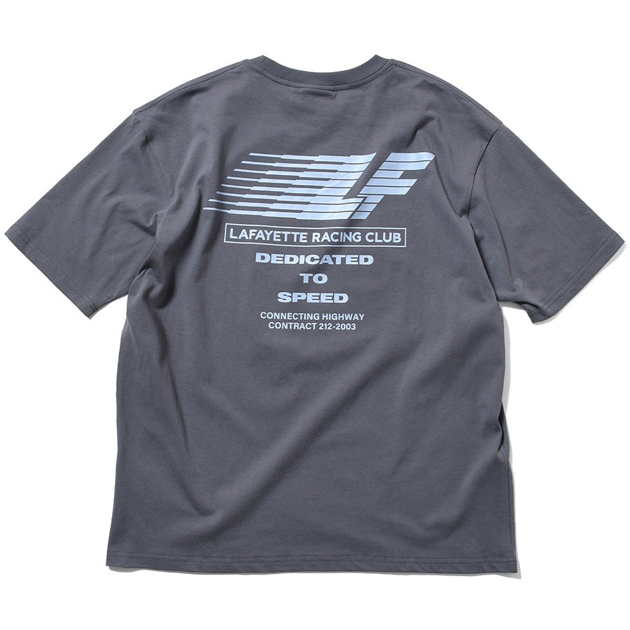 LFYT RACING CLUB TEE チャコール フロントロゴ詳細