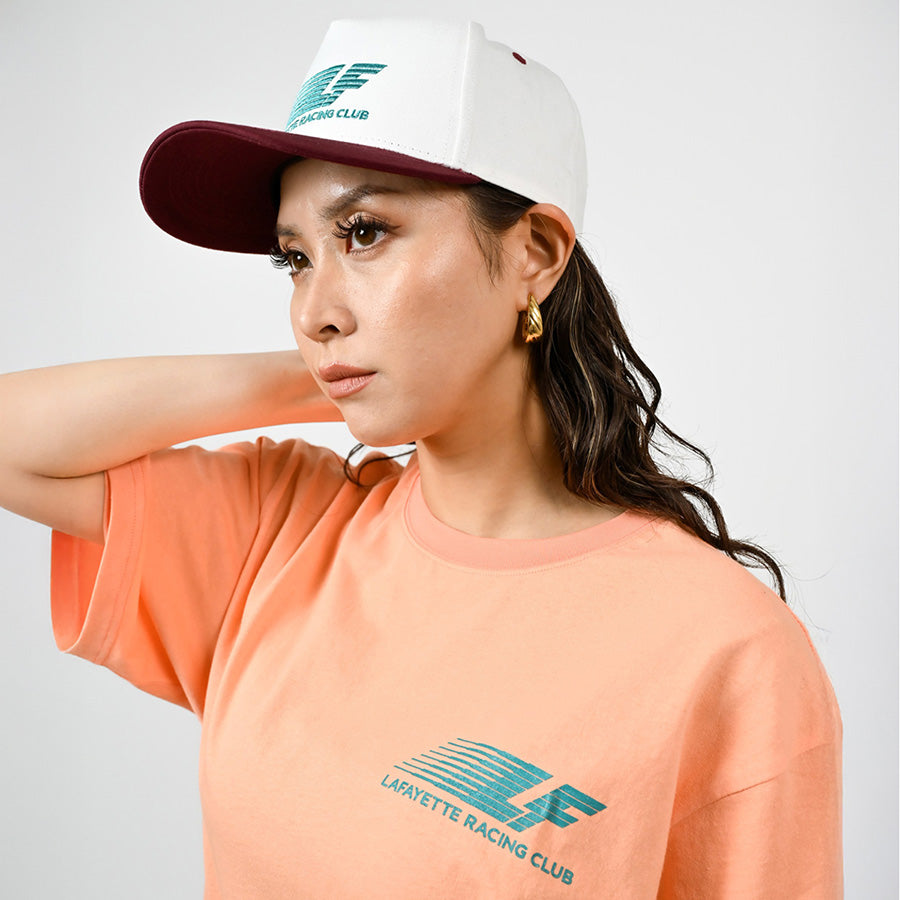 LFYT RACING CLUB TEE オレンジ モデル着用正面