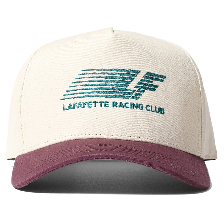 LFYT RACING CLUB TRUCKER CAP アイボリー 正面デザイン
