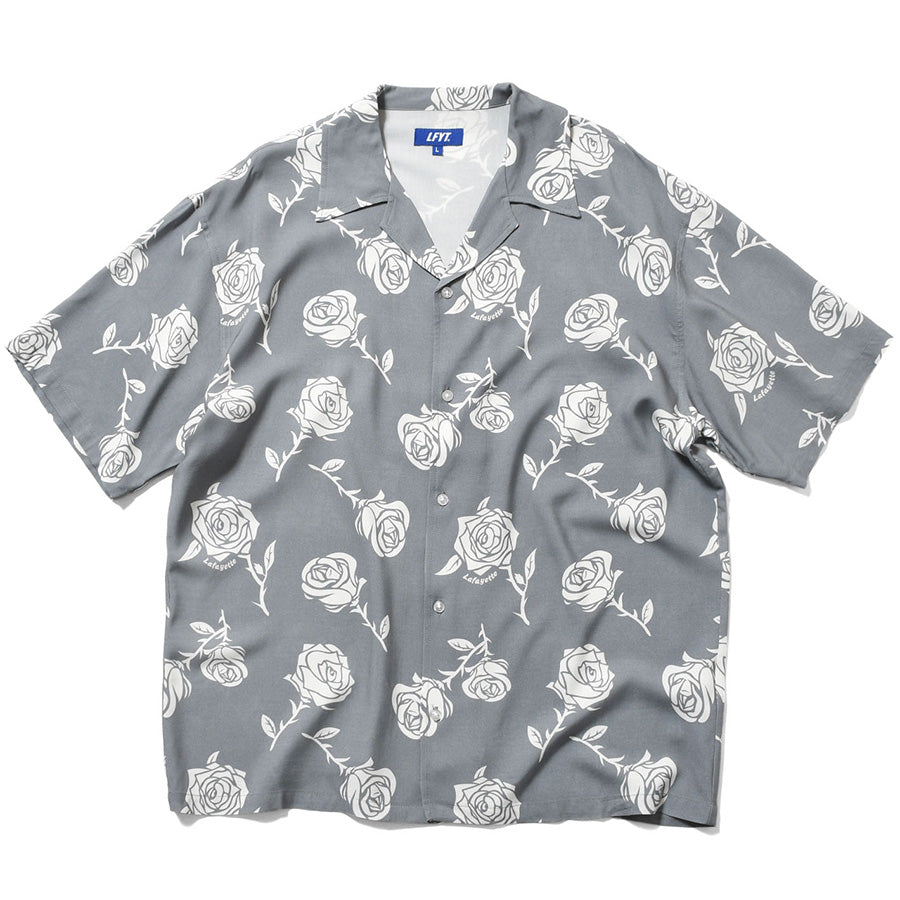LFYT ROSE OPEN COLLAR SHIRT ヘザーグレー 正面デザイン