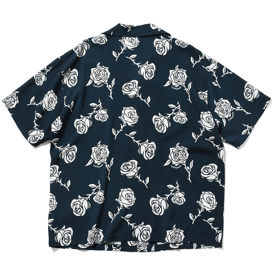 LFYT ROSE OPEN COLLAR SHIRT ネイビー 背面デザイン