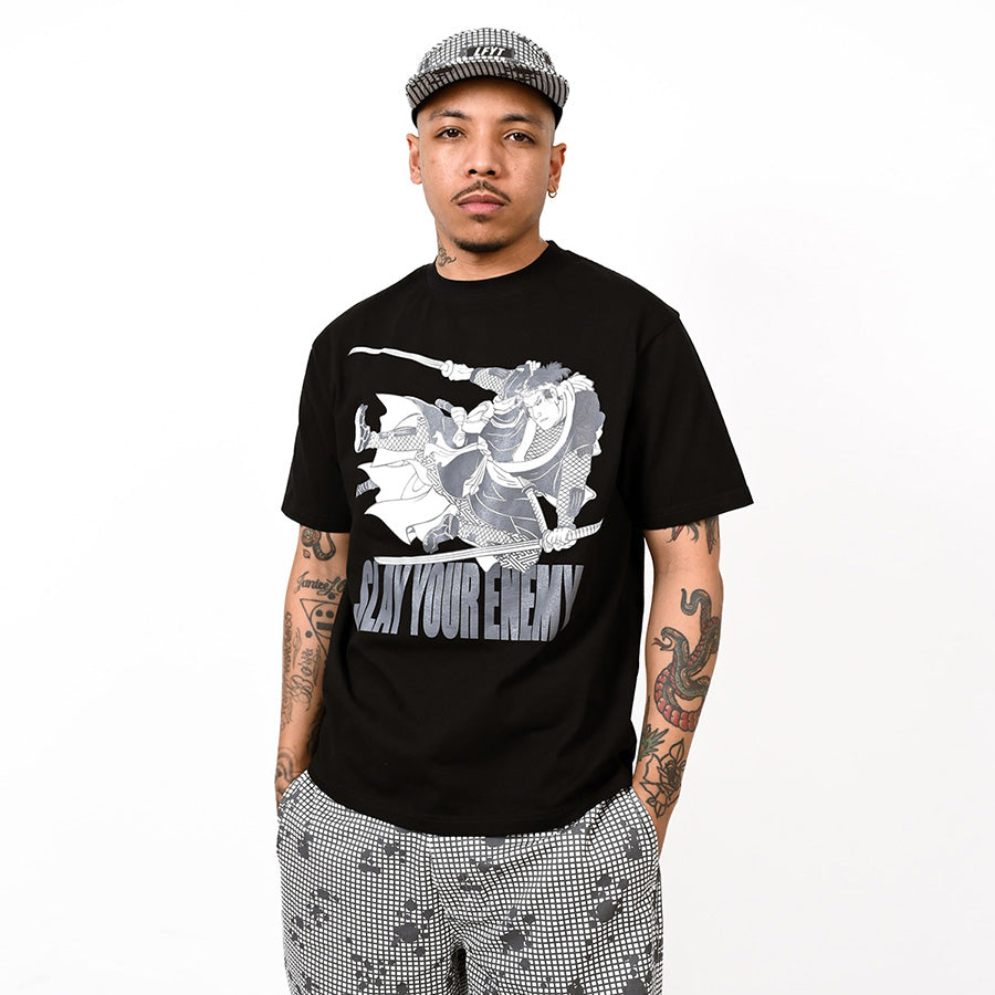 LFYT SAMURAI TEE ブラック モデル着用フロントスタイル