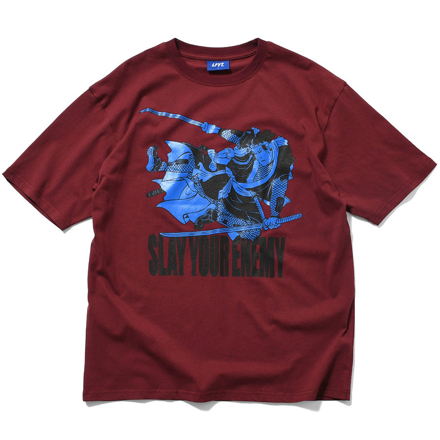 LFYT SAMURAI TEE バーガンディー 正面平置き