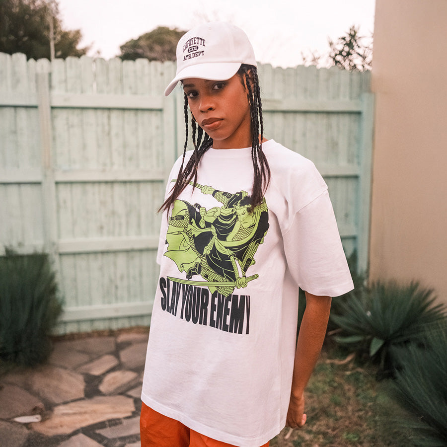 LFYT SAMURAI TEE ホワイト モデル着用画像