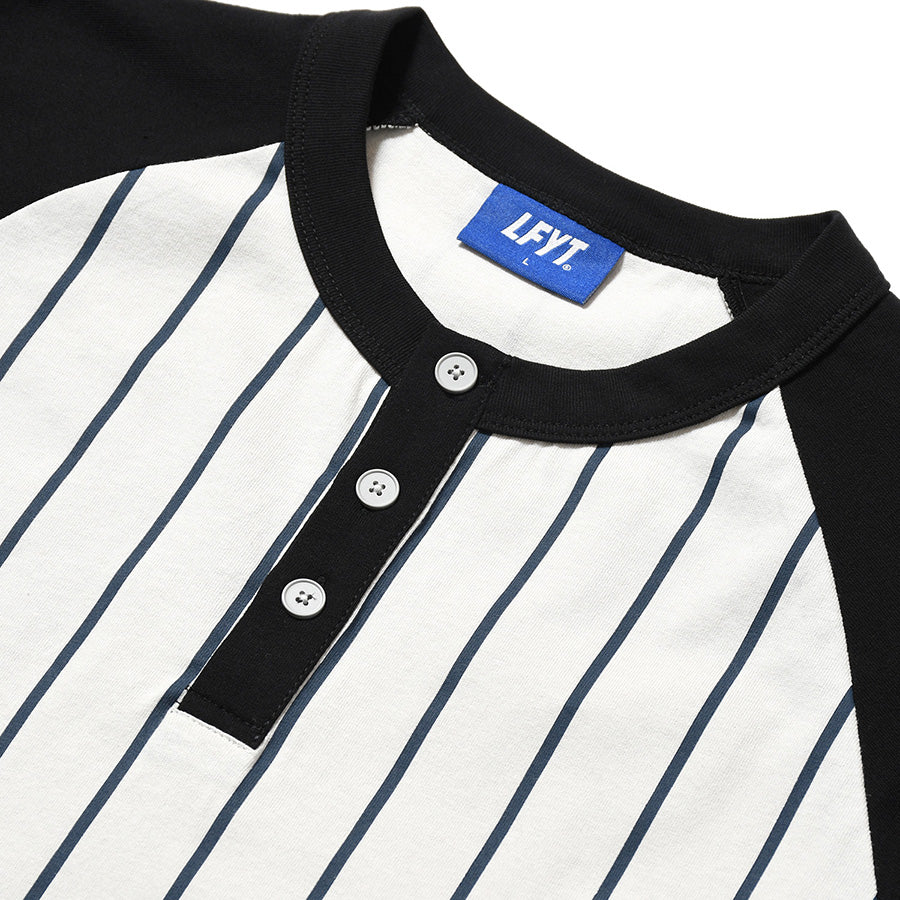 LFYT ラグランTシャツ ヘンリーネック ホワイト