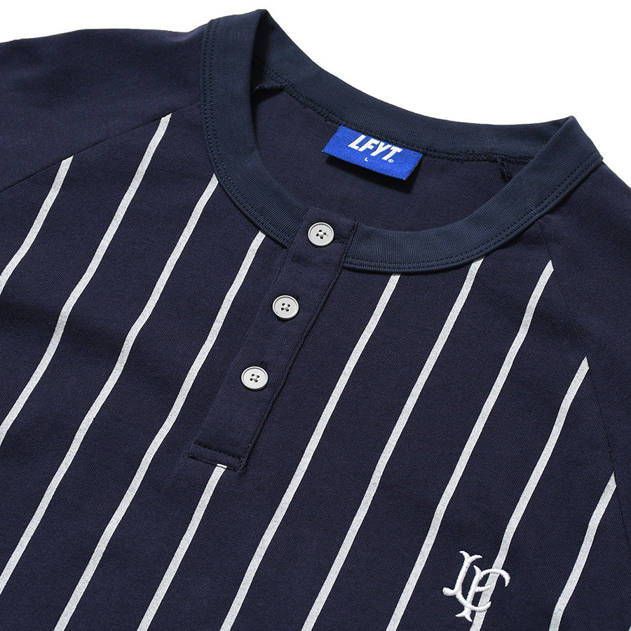 LFYT ラグランTシャツ ヘンリーネック ネイビー