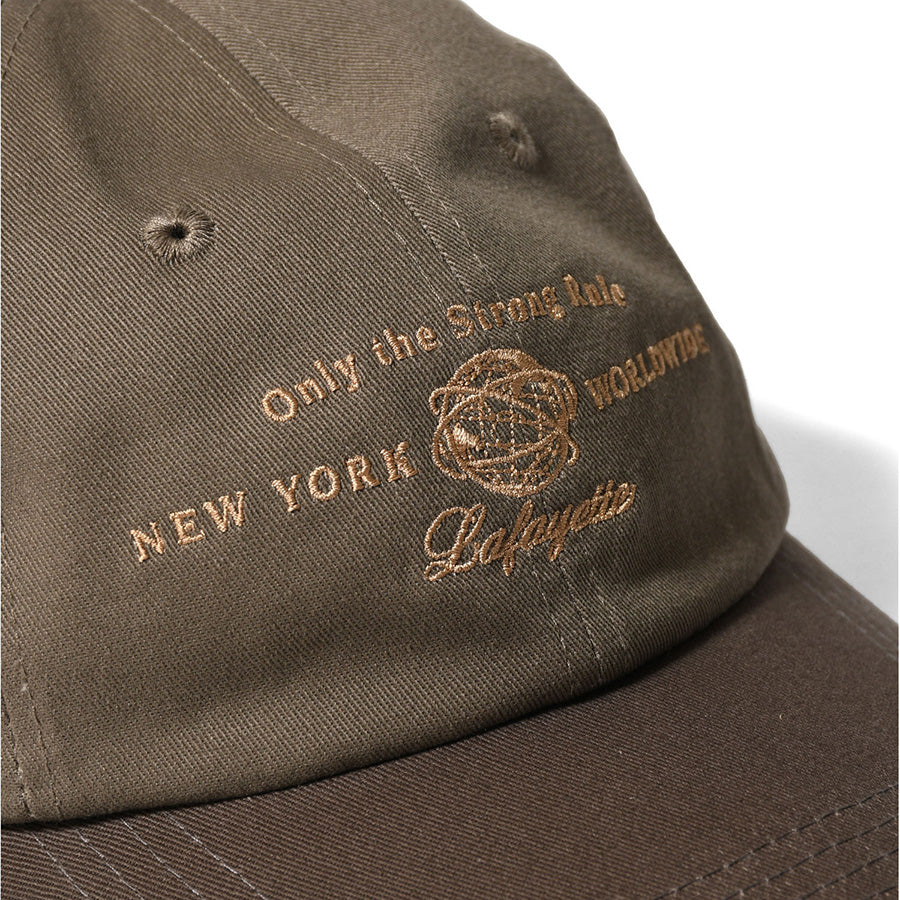 LFYT UNISPHERE DAD HAT ダッドハット キャップ ブラウン フロントロゴ刺繍詳細 LA261402