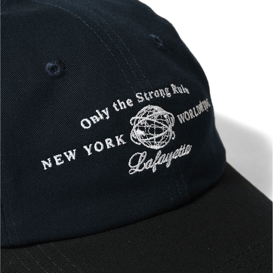 LFYT UNISPHERE DAD HAT ダッドハット キャップ ネイビー フロントロゴ刺繍詳細 LA261402