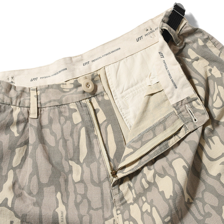 LFYT（エルエフワイティー）WASHED RIPSTOP FIELD CARGO バークカモ ウエストファスナー開放 LA261201