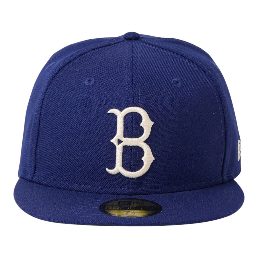 NEW ERA 59FIFTY Cooperstown ウール ブルックリン・ドジャース キャップ ダークロイヤル 正面 15137393
