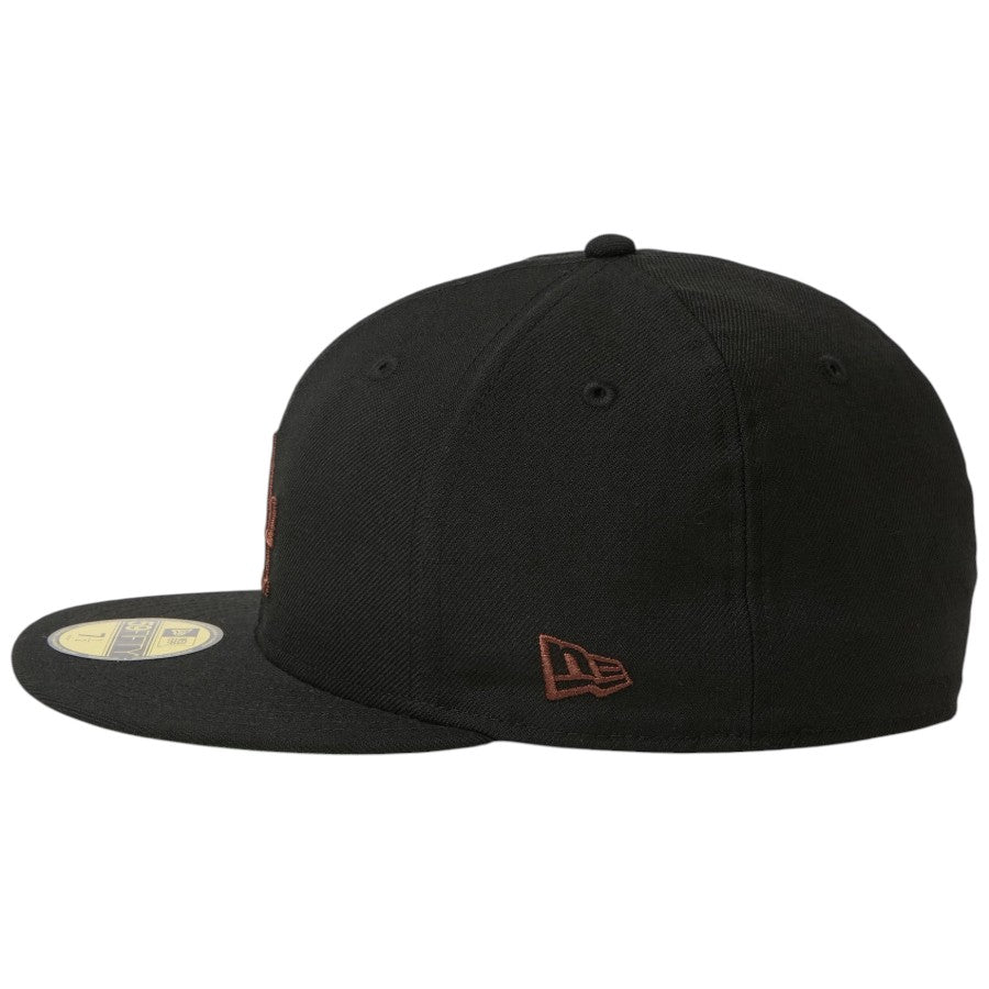 NEW ERA 59FIFTY Cooperstown ウール ロサンゼルス・ドジャース キャップ ブラック 左向き NEW ERAフラッグロゴ刺繍 15137371
