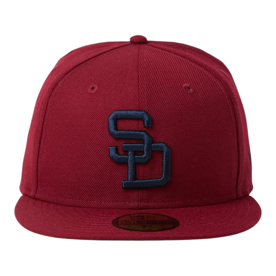NEW ERA 59FIFTY Cooperstown サンディエゴ・パドレス ウール キャップ カーディナル 正面 15137339